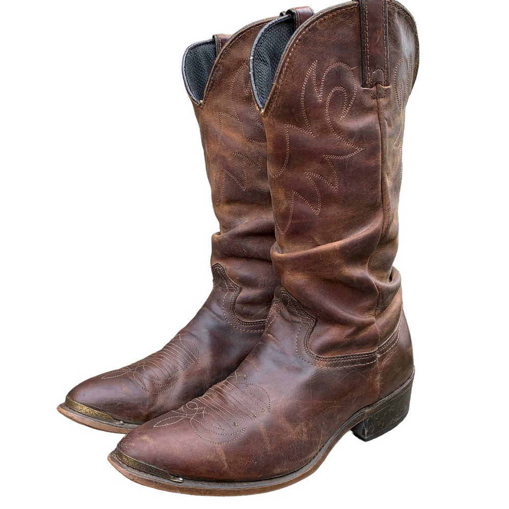 Durango Women’s Distressed Slouch Brown Leather Slouchy Western Boots Size 10